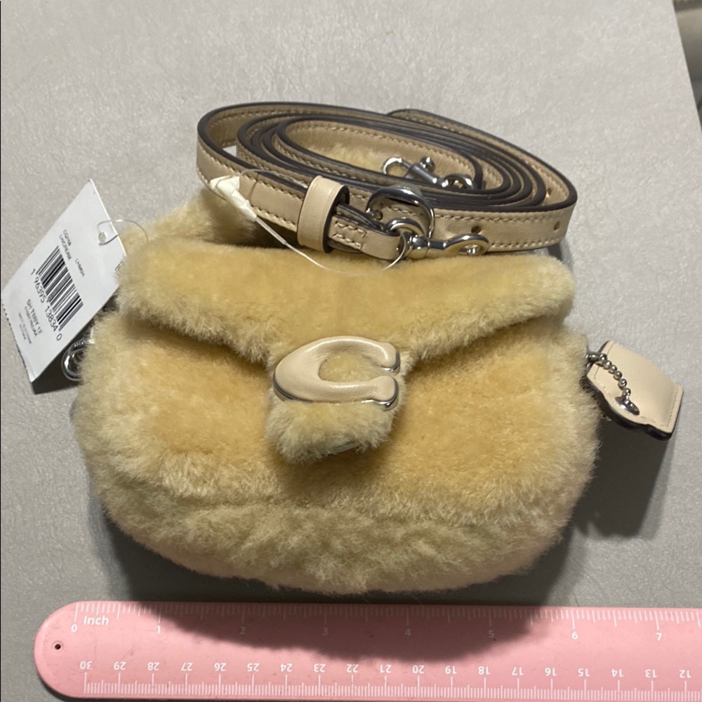 Coach Fuzzy Beige Mini Bag